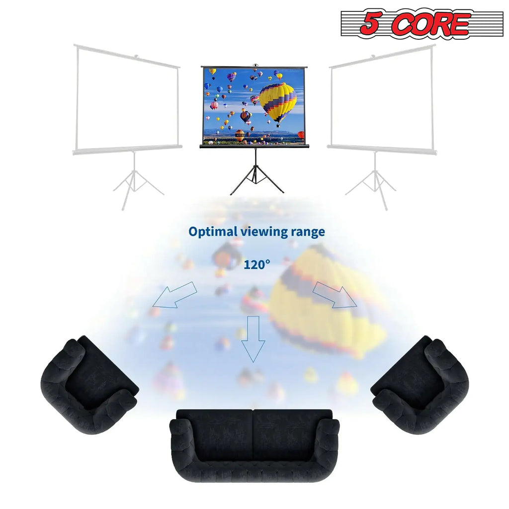 72" Projector Screen with Tripod Stand