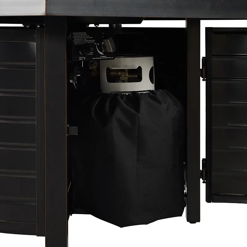 Yorke 40" Square Aluminum Convertible Gas Fire Pit Table