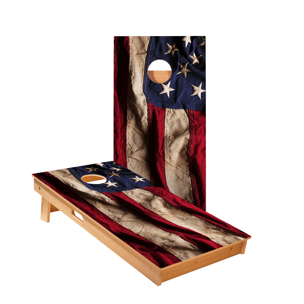 American Flag Cloth Star Cornhole Boards