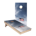 American Flag Pole Star Cornhole Boards