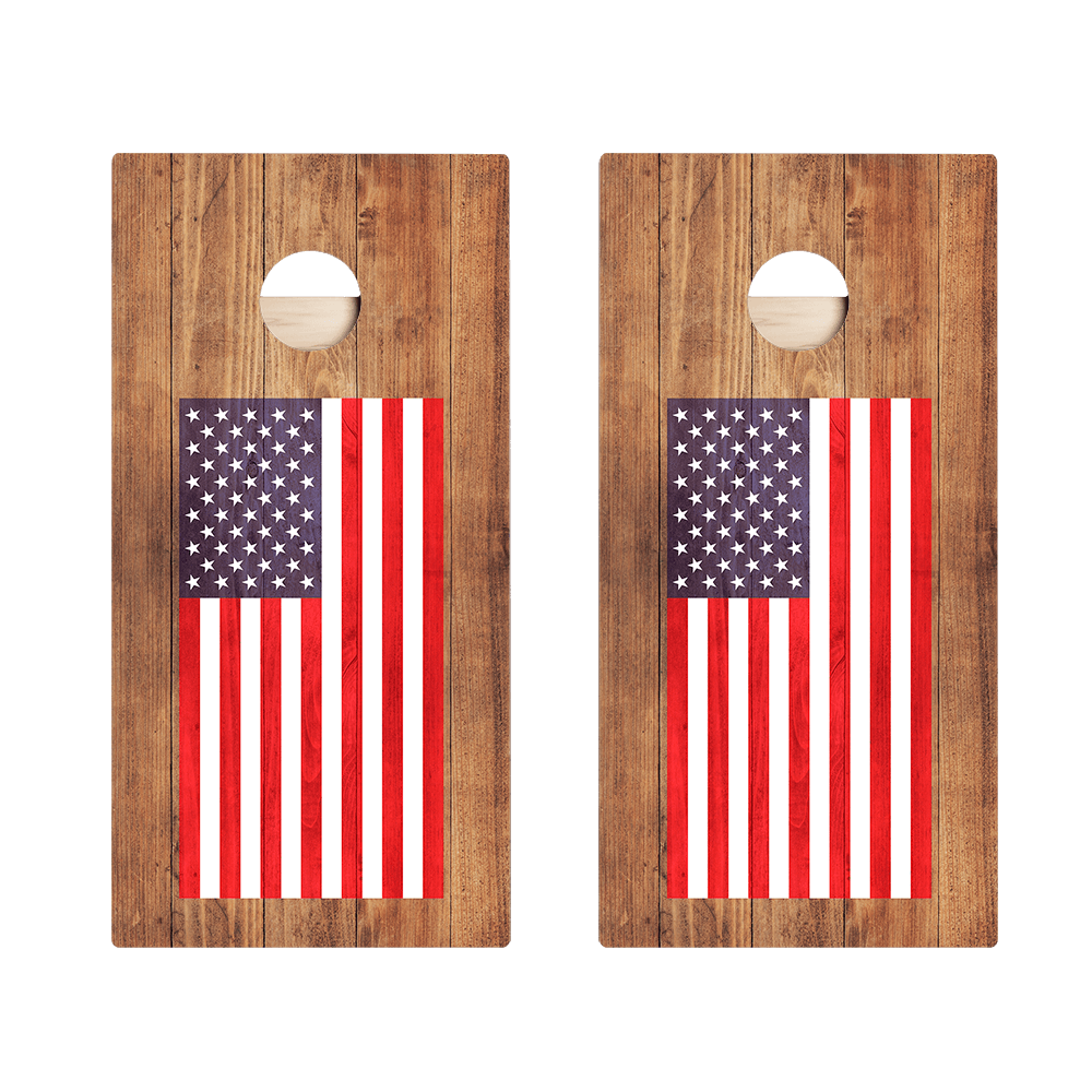 American Flag Star Cornhole Boards