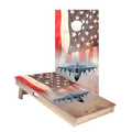 American Flag With Jet Star Cornhole Boards