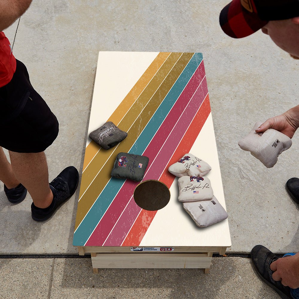Angled Center Stripes Star Cornhole Boards