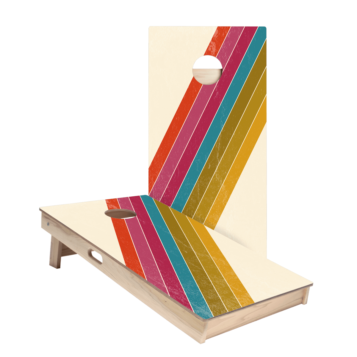 Angled Center Stripes Star Cornhole Boards