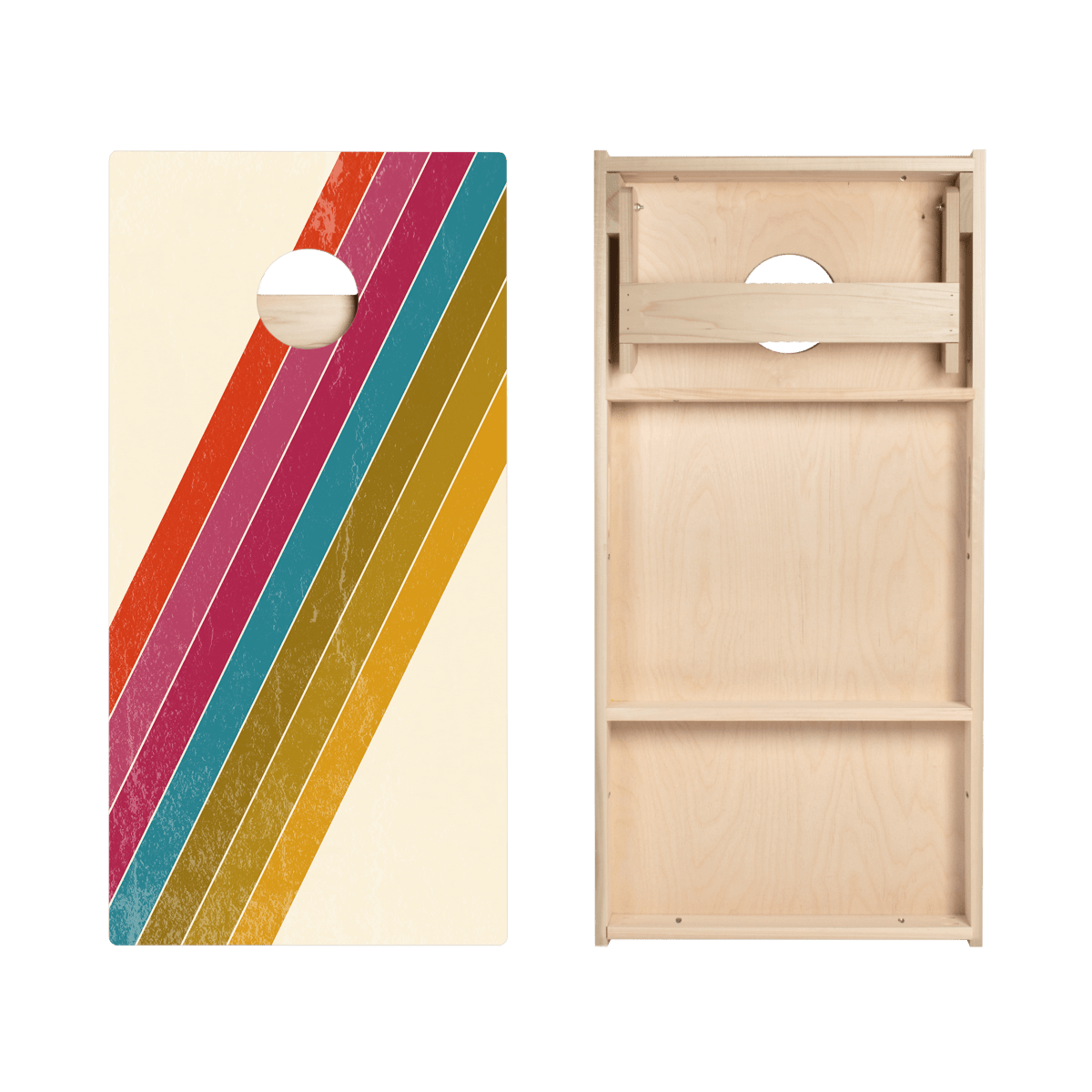 Angled Center Stripes Star Cornhole Boards