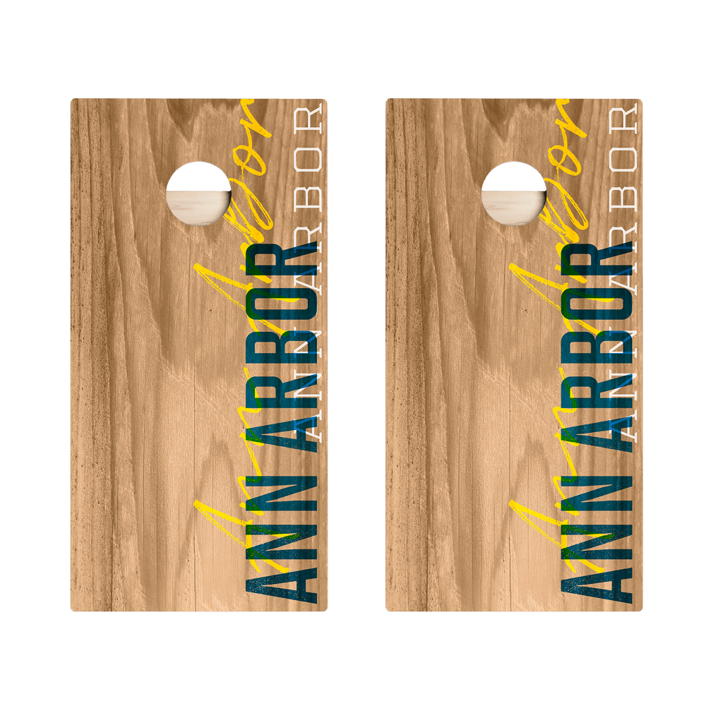 Ann Arbor Campus Gameday Star Cornhole Boards