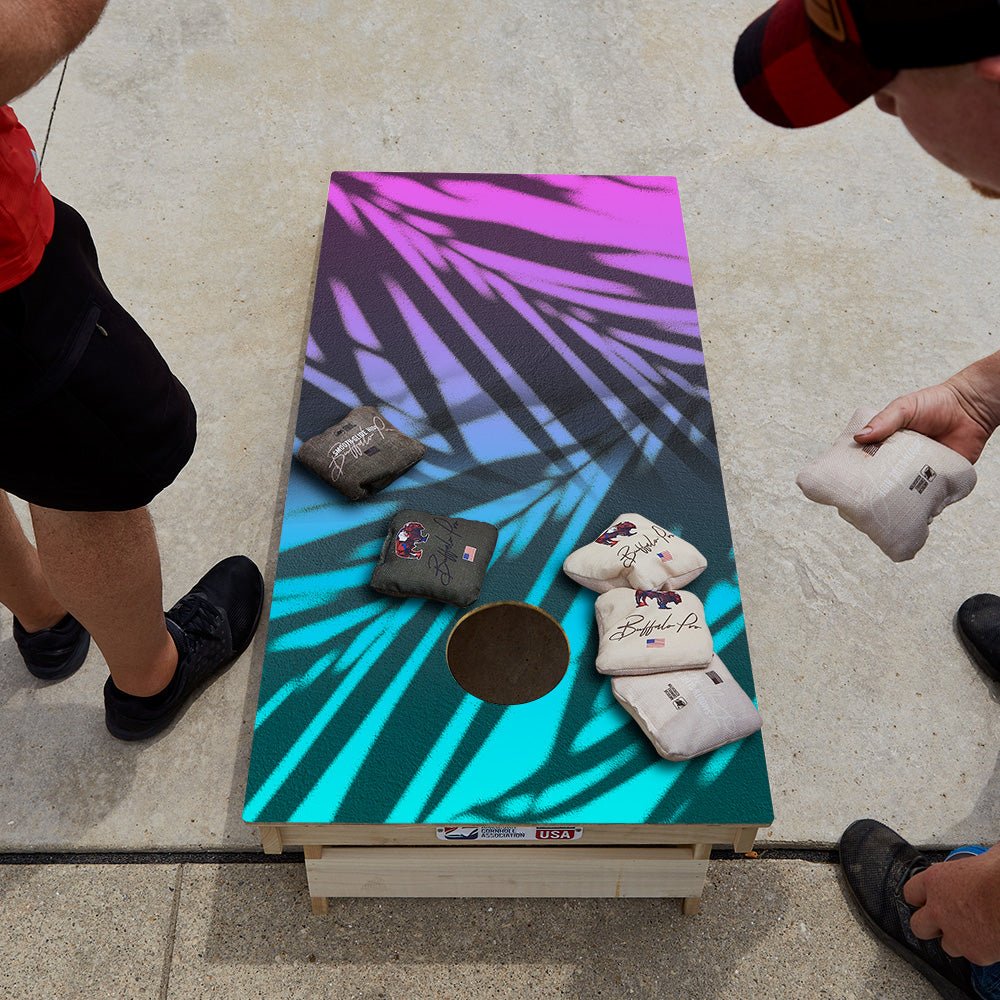 Beach Gradient Blue Star Cornhole Boards