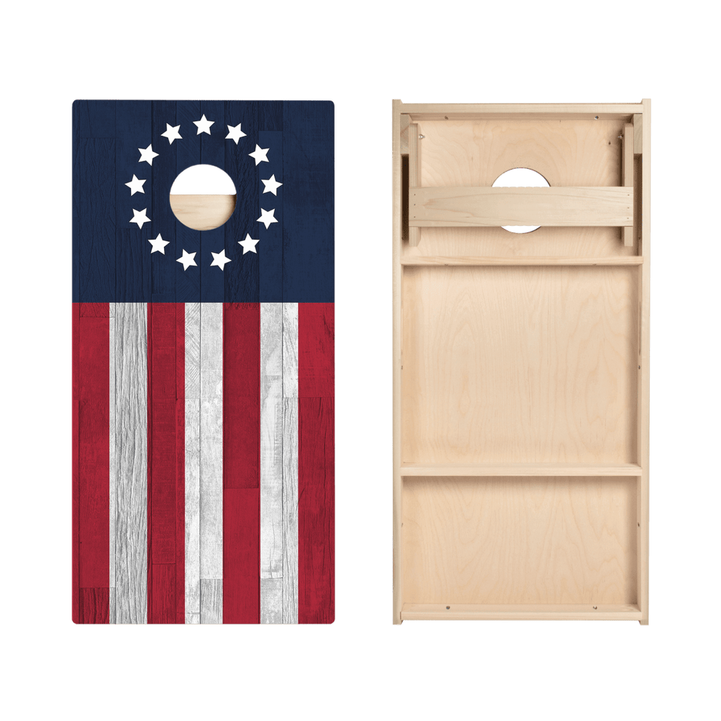 Betsy Ross Flag Star Cornhole Boards