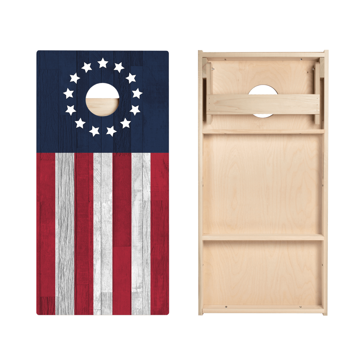 Betsy Ross Flag Star Cornhole Boards