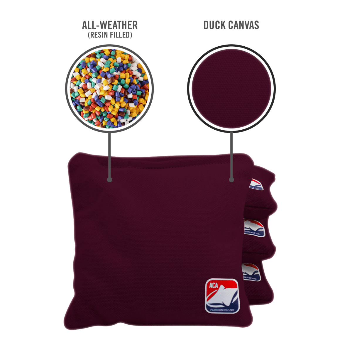 Burgundy Daily 66x Cornhole Bags