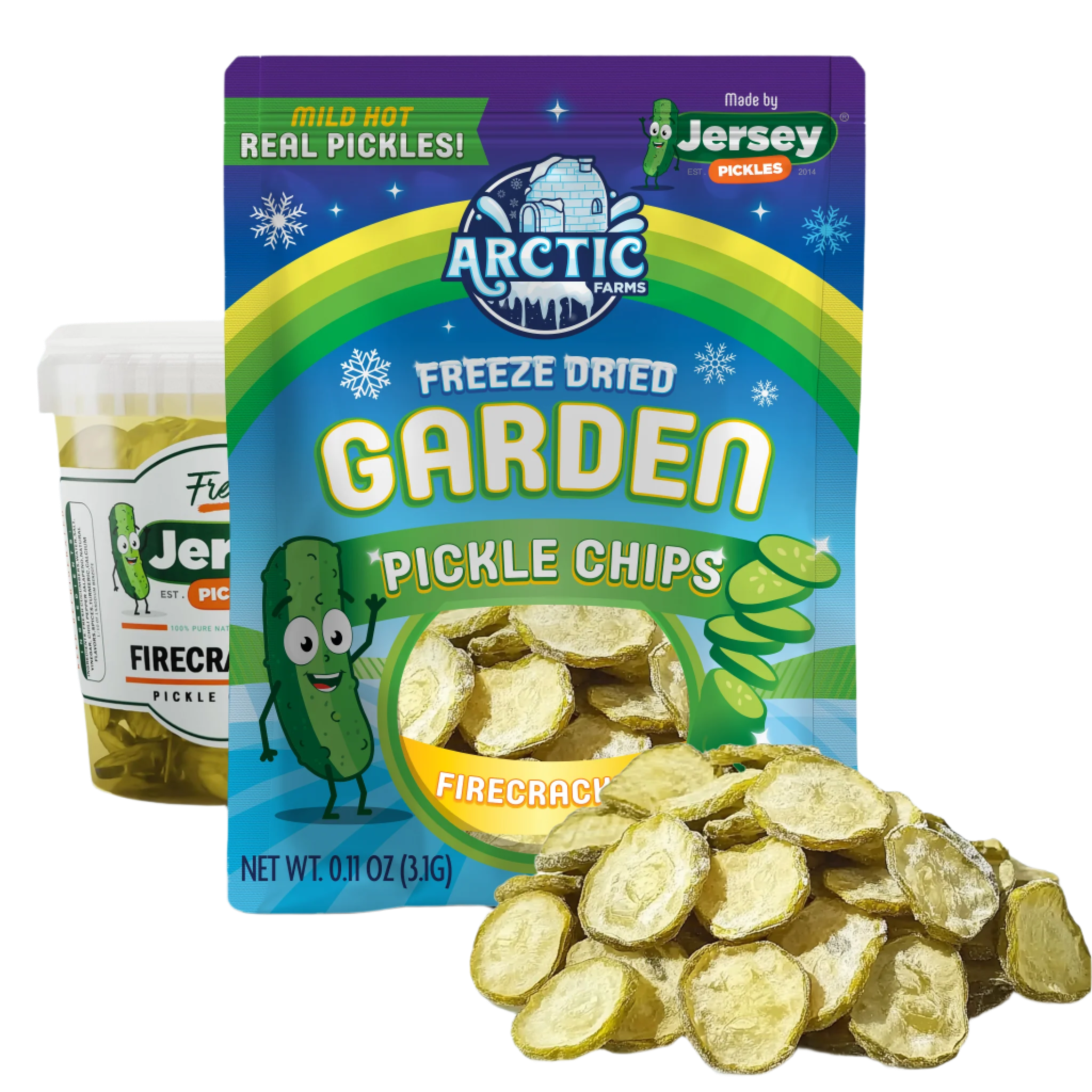 Freeze Dried Pickle Chips (Firecracker - Mild Hot) from Jersey Pickles