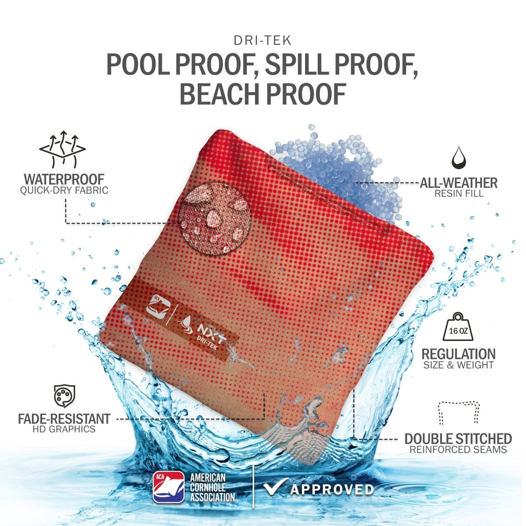 Halftone Horizon Red NXT Dri-Tek Cornhole Bags
