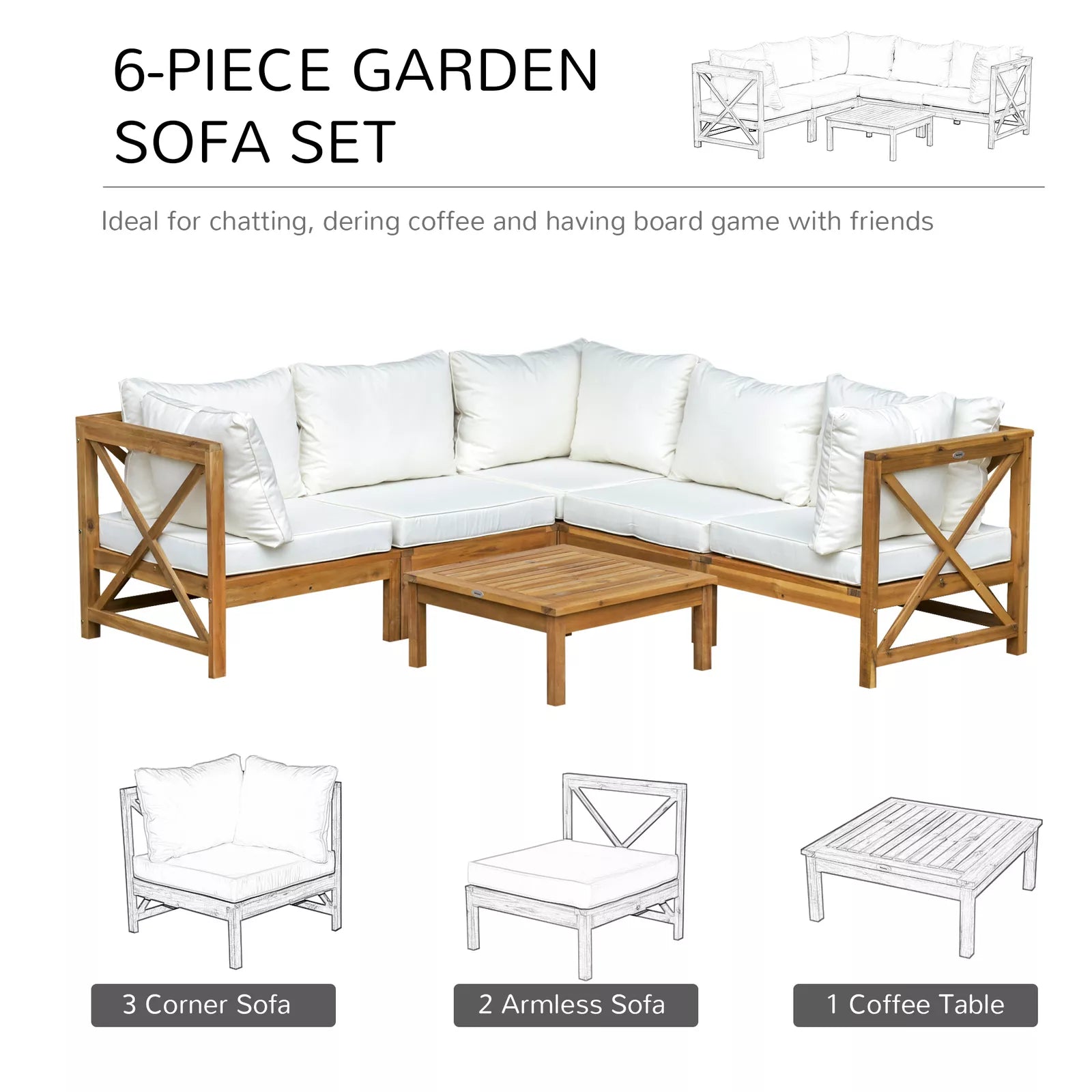 Dunn Outdoor Garden Corner Couch Set
