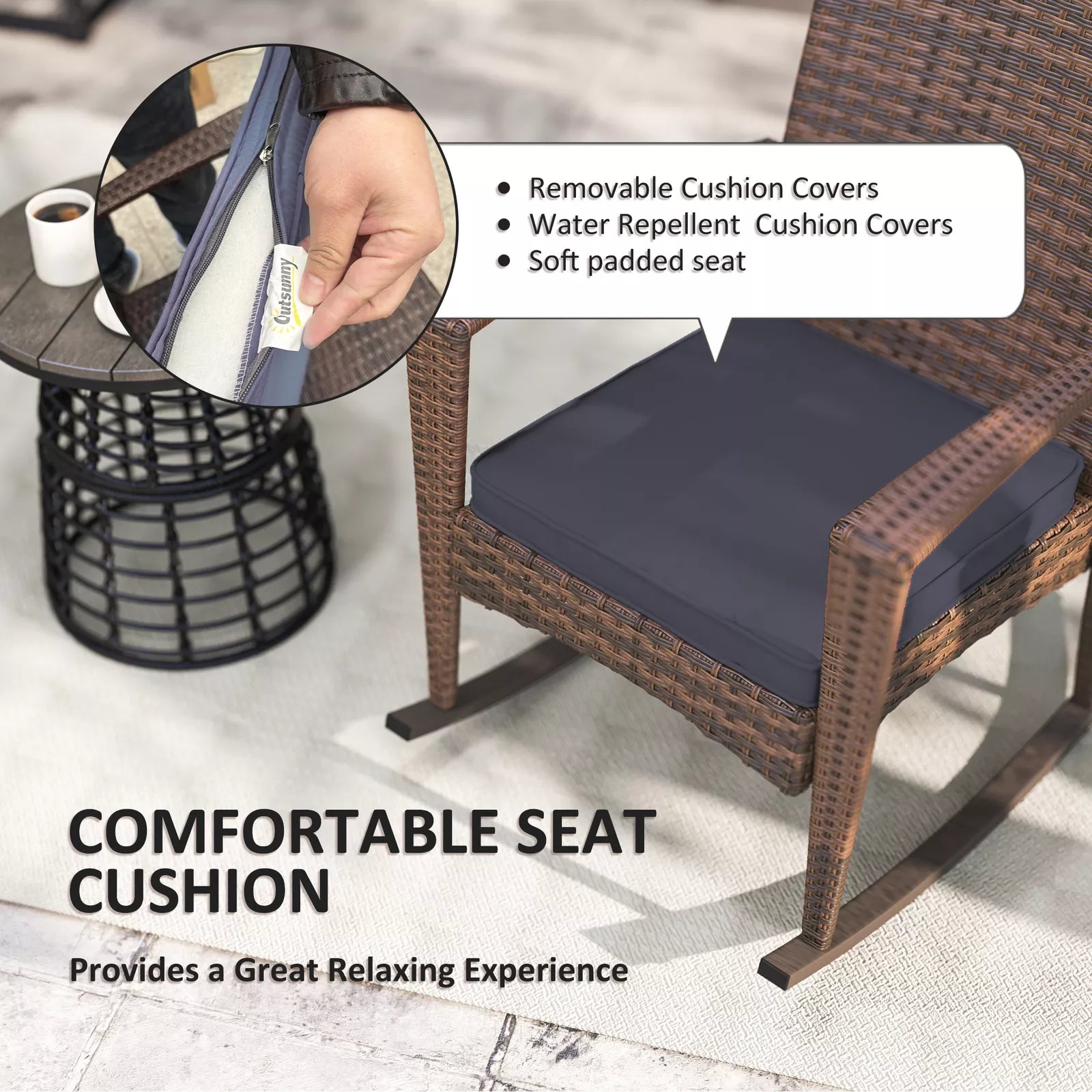 Higgins Rattan Outdoor Patio Rocking Chair