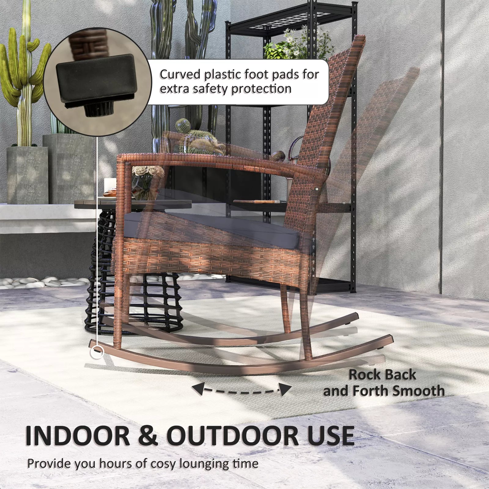 Higgins Rattan Outdoor Patio Rocking Chair