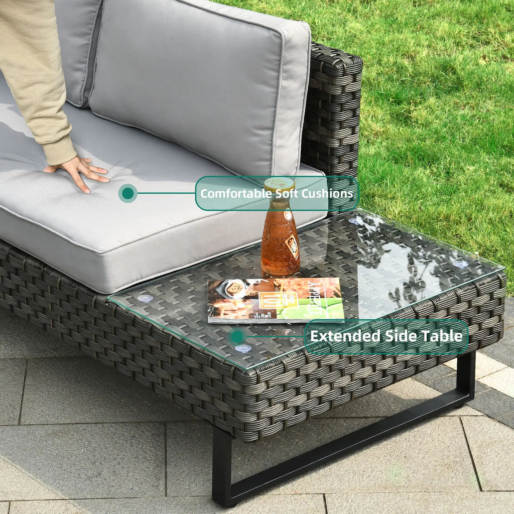 Jonty Outdoor Patio L Shape Sectional Couch Set
