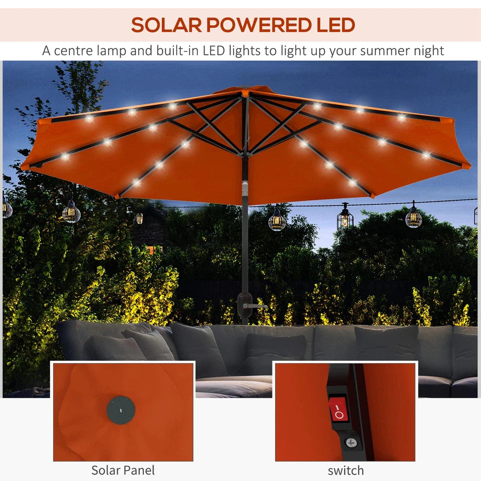 9FT Outdoor Large Patio Umbrella With LED