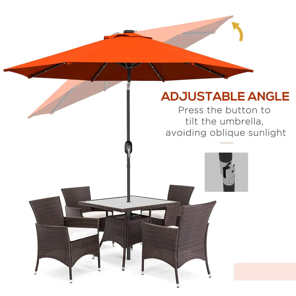 9FT Outdoor Large Patio Umbrella With LED