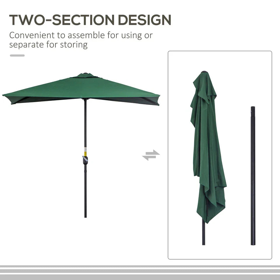 8FT Half Outdoor Large Patio Umbrella