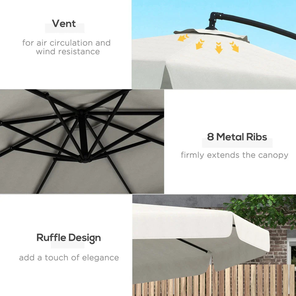 11FT Outdoor Large Patio Cantilever Umbrella