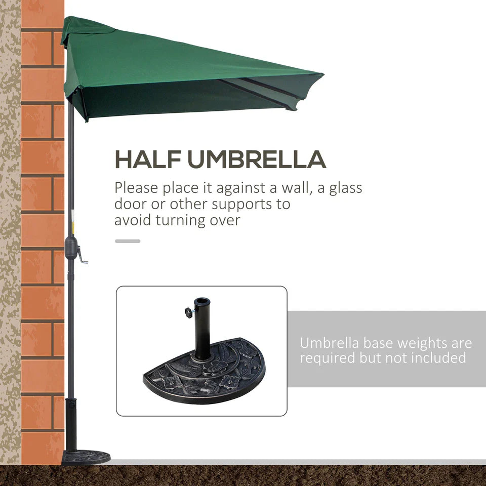 8FT Half Outdoor Large Patio Umbrella