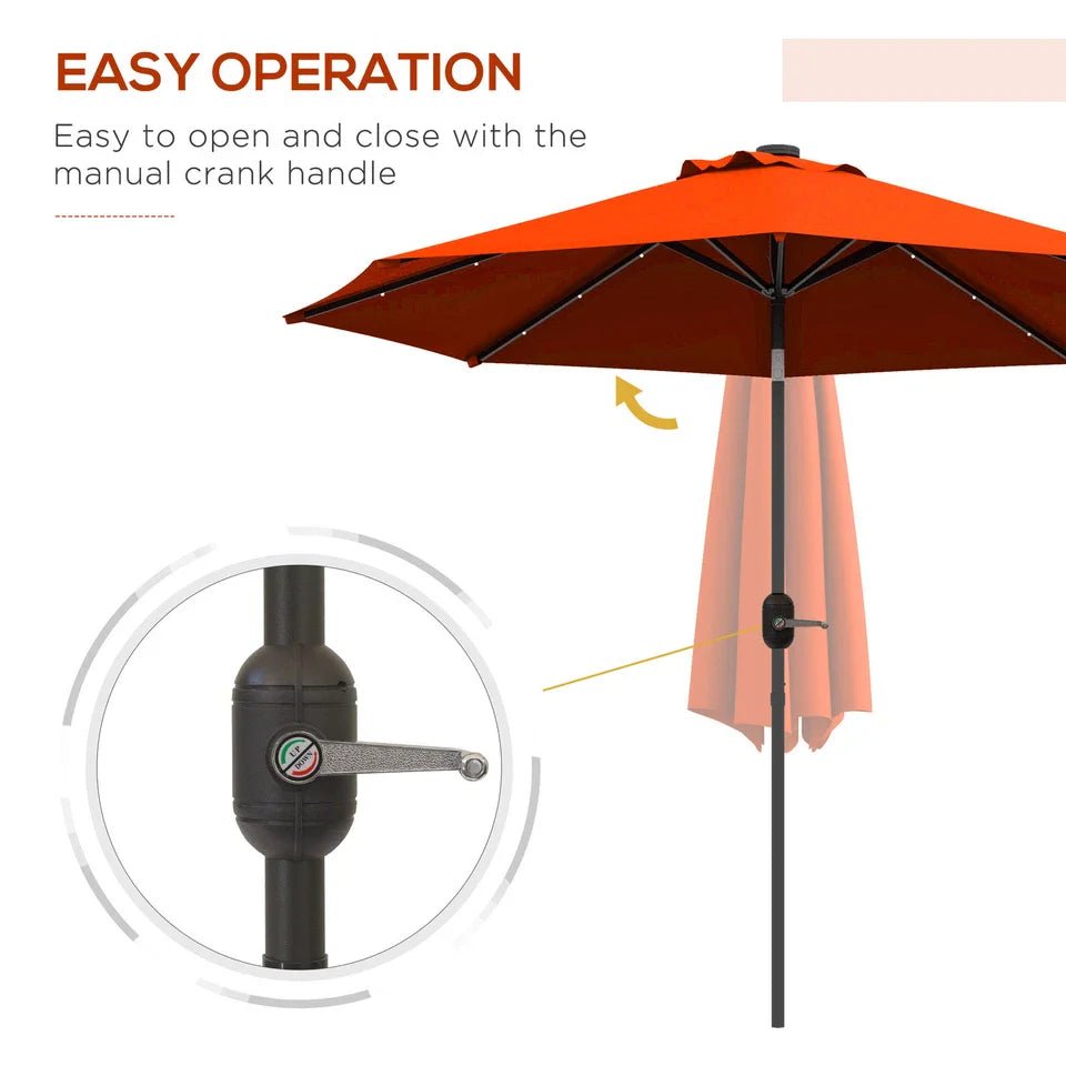 9FT Outdoor Large Patio Umbrella With LED