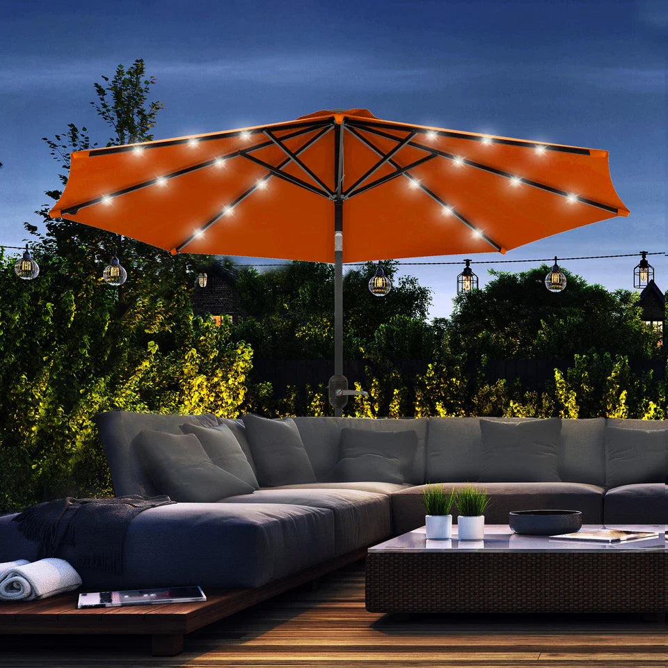9FT Outdoor Large Patio Umbrella With LED